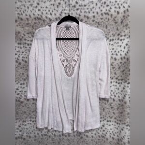 FALLS CREEK LACE BACK DETAIL 3/4 SLEEVE CARDIGAN